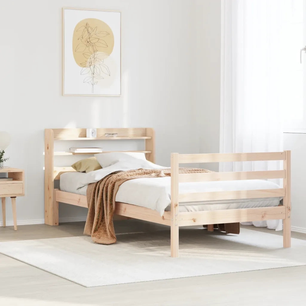 Giroletto con Testiera 100x200 cm Legno Massello di Pino