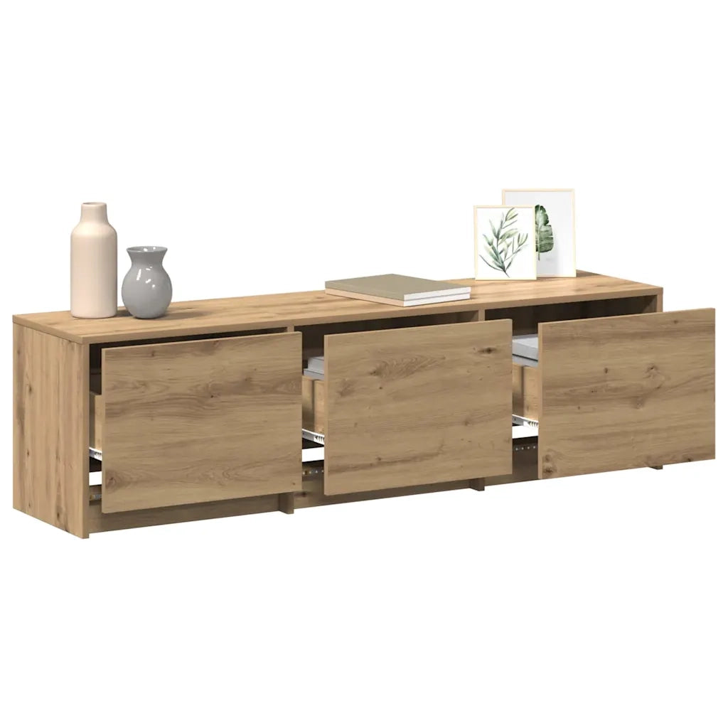 Mobile TV con LED-Credenza TV-Console TV Rovere Artigianale 140 x 34 x 40 cm