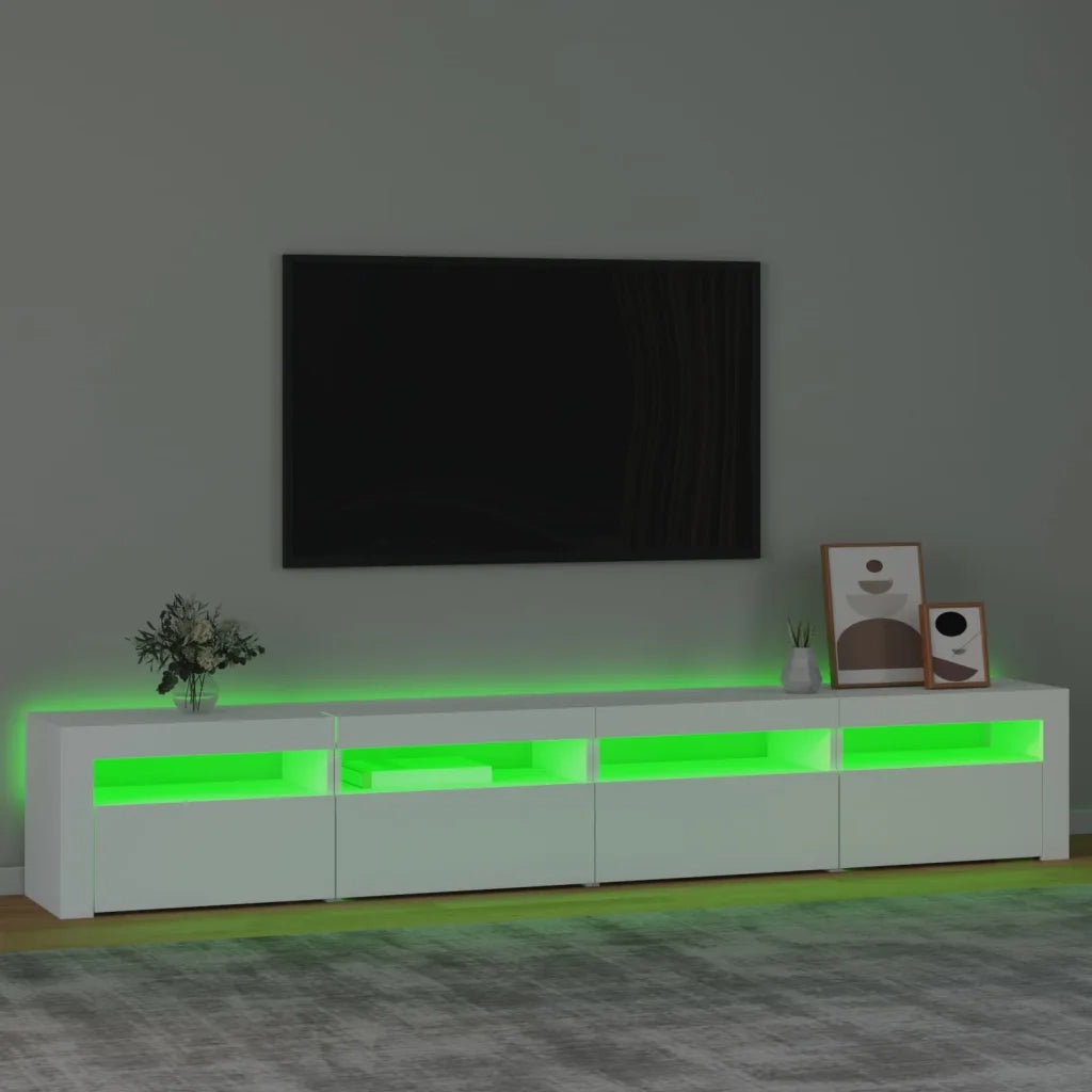 Mobile Porta TV con Luci LED Bianco 240x35x40 cm 3152762