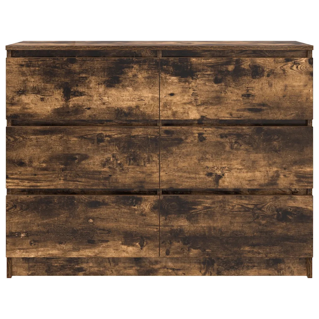 Credenza Rovere Fumo 100x35x76 cm in Legno Multistrato