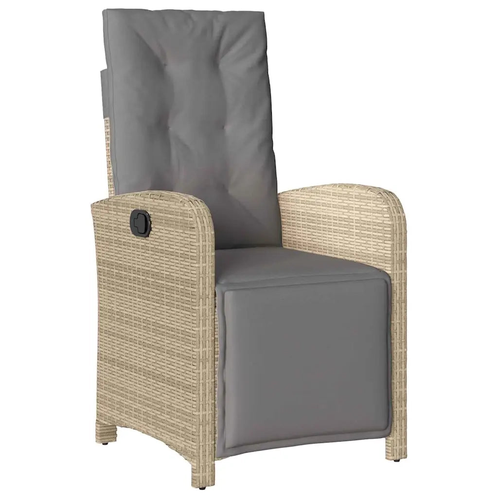 Set da Pranzo per Giardino con cuscino 3 pcs Beige polyrattan 3380337