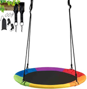 Altalena da Giardino a Nido, Altalena da Giardino per Bambini Con Telaio in Metallo, Regolabile in Altezza: 100-180 cm, Capacità di Carico 150 kg, Con Kit Sospensione (Colorato)