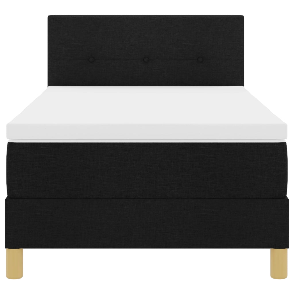 Letto con Box Spring e Materasso Nero 80x200 cm Tessuto