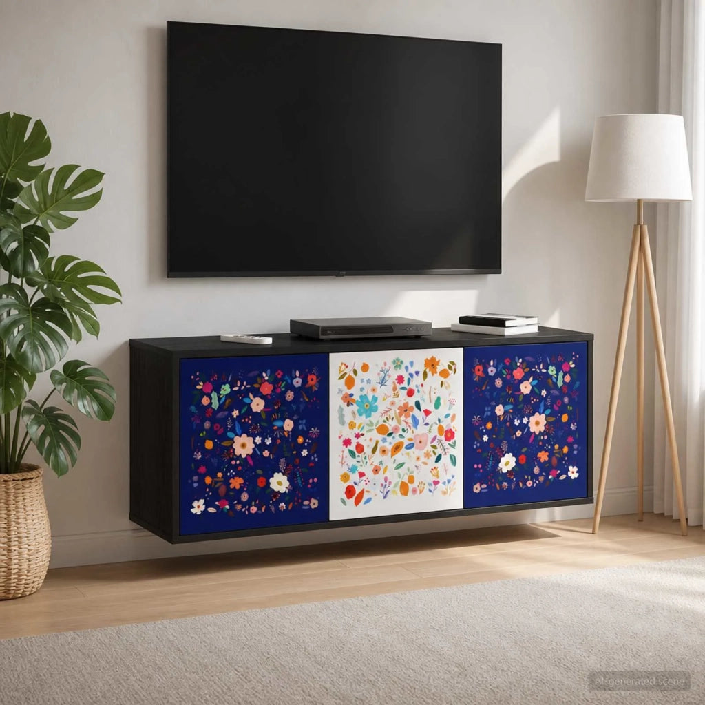 Mobile TV da Parete MAINZ 102 x 33 x 40 cm Rovere Nero 8007180