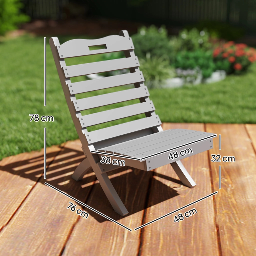 Sedia da Giardino in Legno ¨C zephmum ¨C Grigio 76x48x78 cm