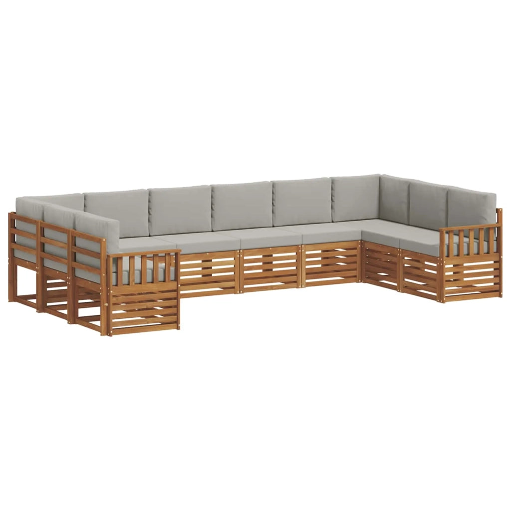 Set divano sezionale 10 pcs Grigio Naturale e Chiaro