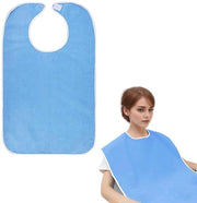 Slabbetji per adulti, slabbetji di tessuto da bagno riutilizzabili, lavabili e impermeabili, protezione per abbigliamento per adulti, facile da pulire, accessorio per protezione unisex per mamma e papà (blu chiaro)