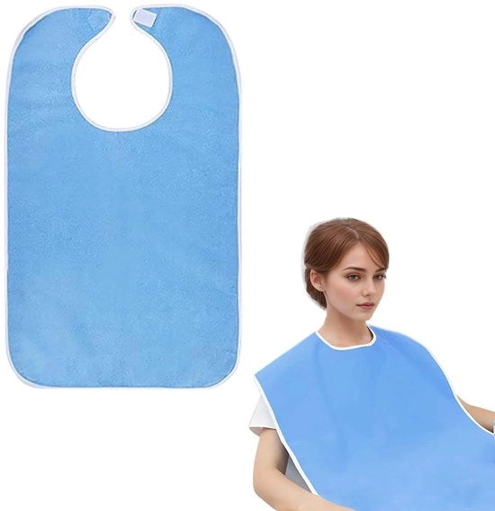 Slabbetji per adulti, slabbetji di tessuto da bagno riutilizzabili, lavabili e impermeabili, protezione per abbigliamento per adulti, facile da pulire, accessorio per protezione unisex per mamma e papà (blu chiaro)
