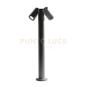 GES1123- PALETTO IN ALLUMINIO 2 LUCI ATTACCO GU10 ANTRACITE IP65 H.70CM ORIENTABILE