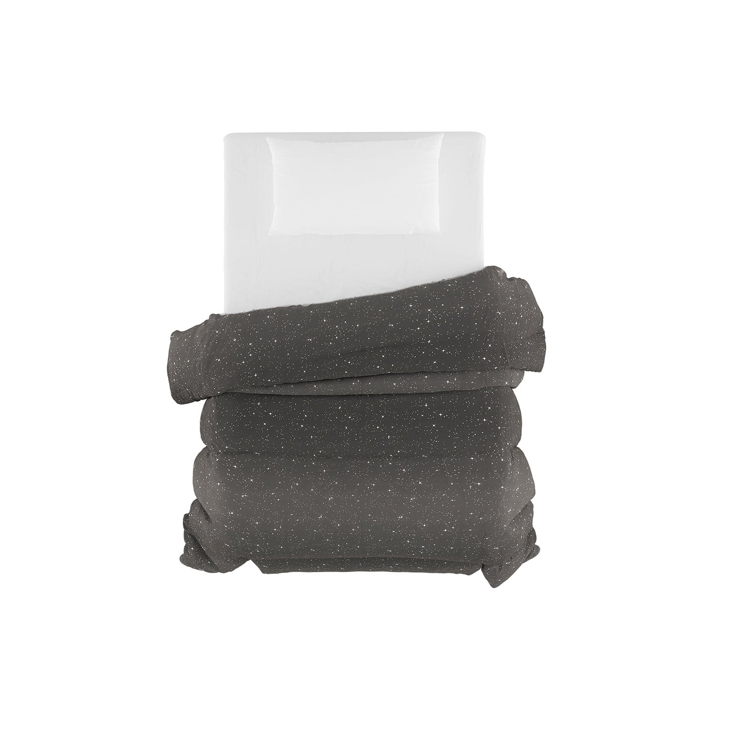 Trapunta Invernale Matrimoniale Stampata in Microfibra 200gr Double Face Stars Grigio