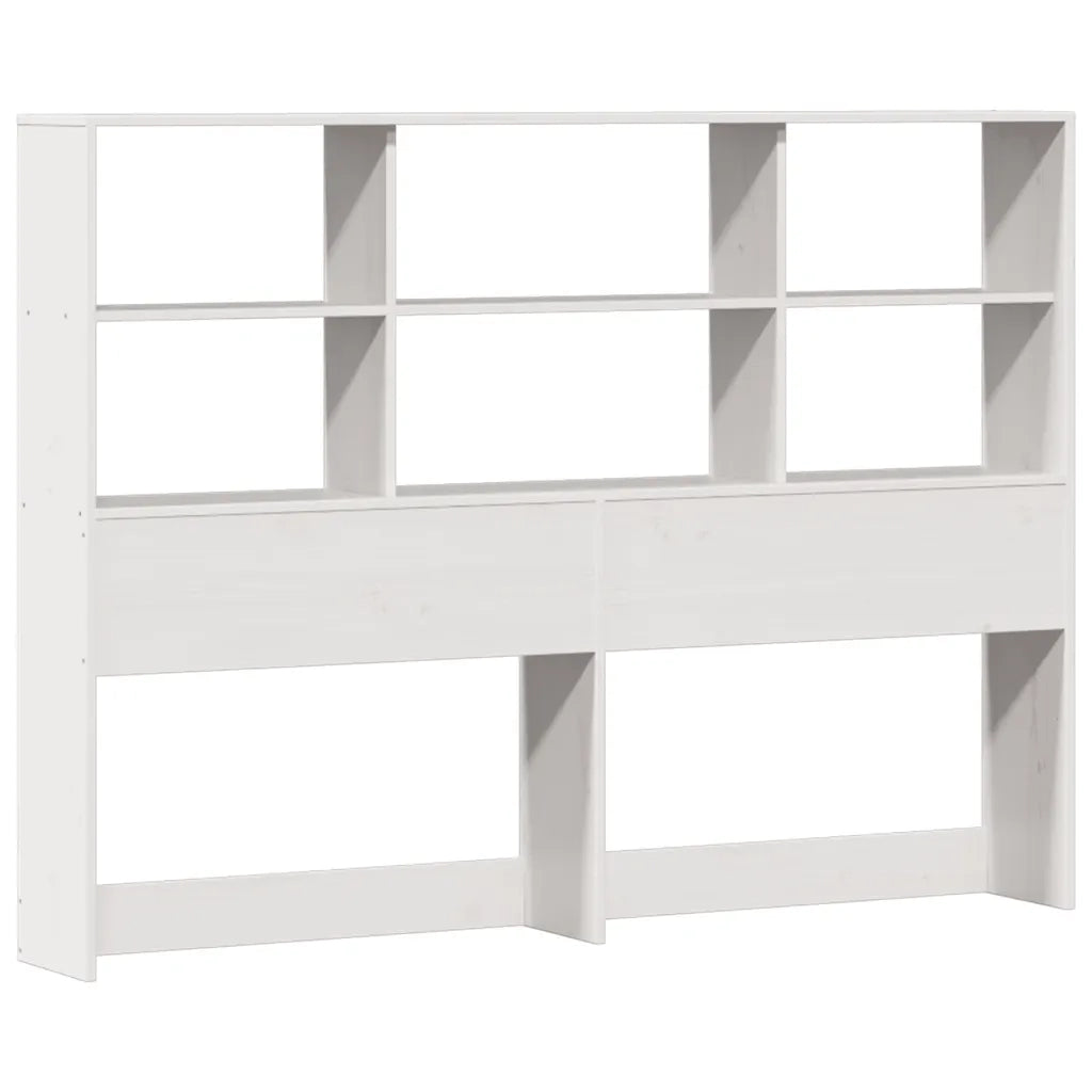 Letto Libreria senza Materasso-Struttura Letto con contenitore Bianco 140x200 cm Legno di Pino 267390