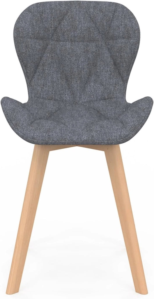 Set di 6 sedie da pranzo ROBINE in tessuto grigio scuro