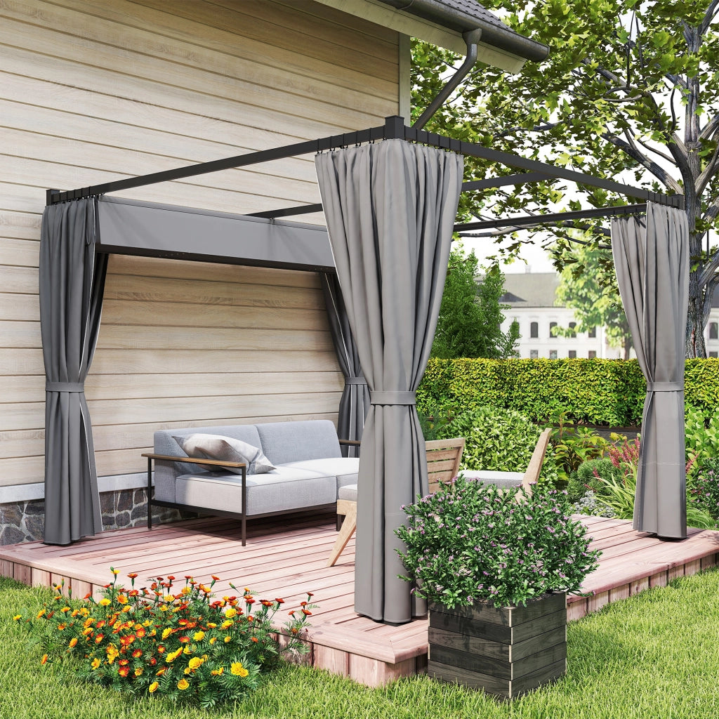 Pergola 3x3 m con tetto scorrevole ¨C zephmum ¨C Grigio chiaro