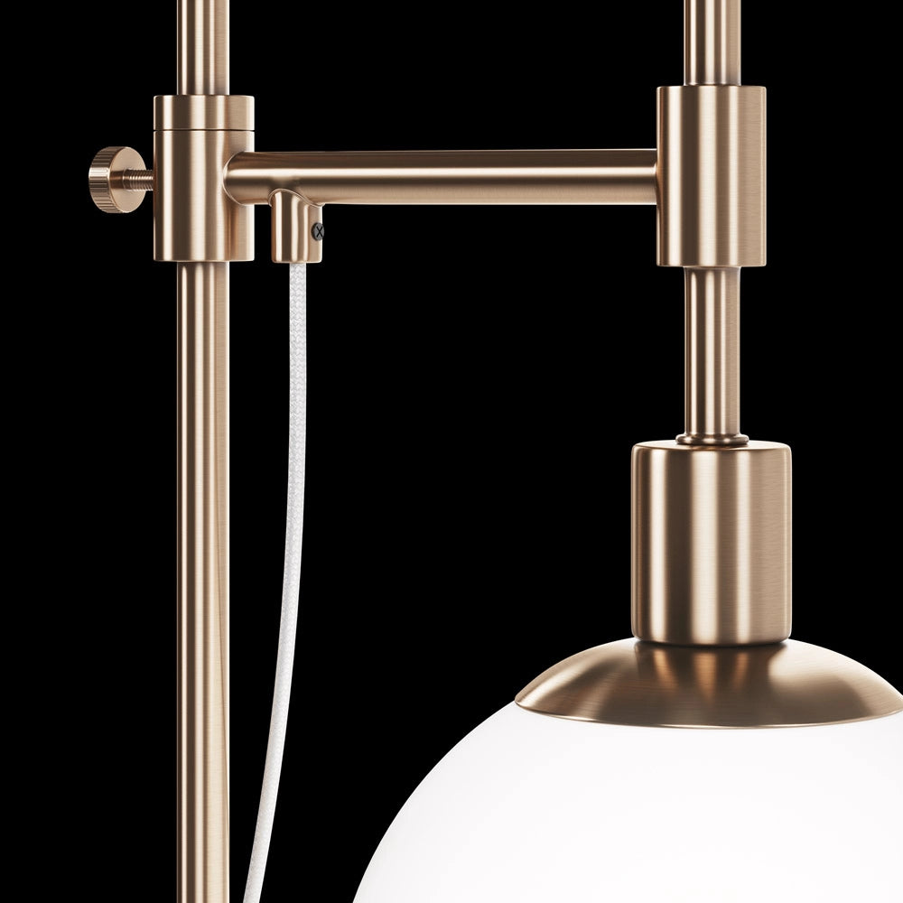Maytoni Lampada da scrivania contemporanea Erich 1 luce E14 oro rosa metallo vetro diffusore bianco
