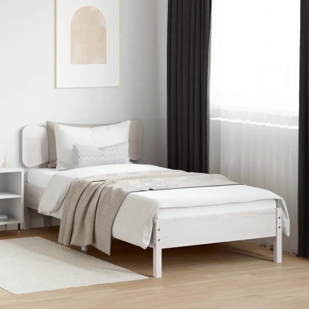 Testiera-Testata-Testiera Decorativa Bianca 100 cm in Legno Massello di Pino