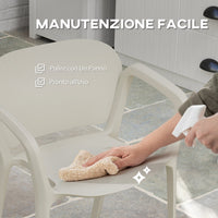 Set 4 Sedie da Giardino Design Moderno 60x56x75 cm Impilabili in PP Bianco