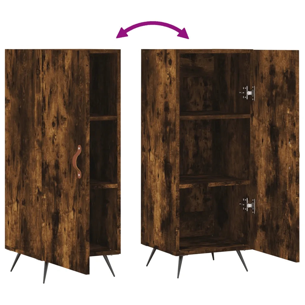 Credenza | Madia | Buffet da pranzo | Armadio da pranzo Rovere Fumo 34,5x34x90 cm in Legno Multistrato