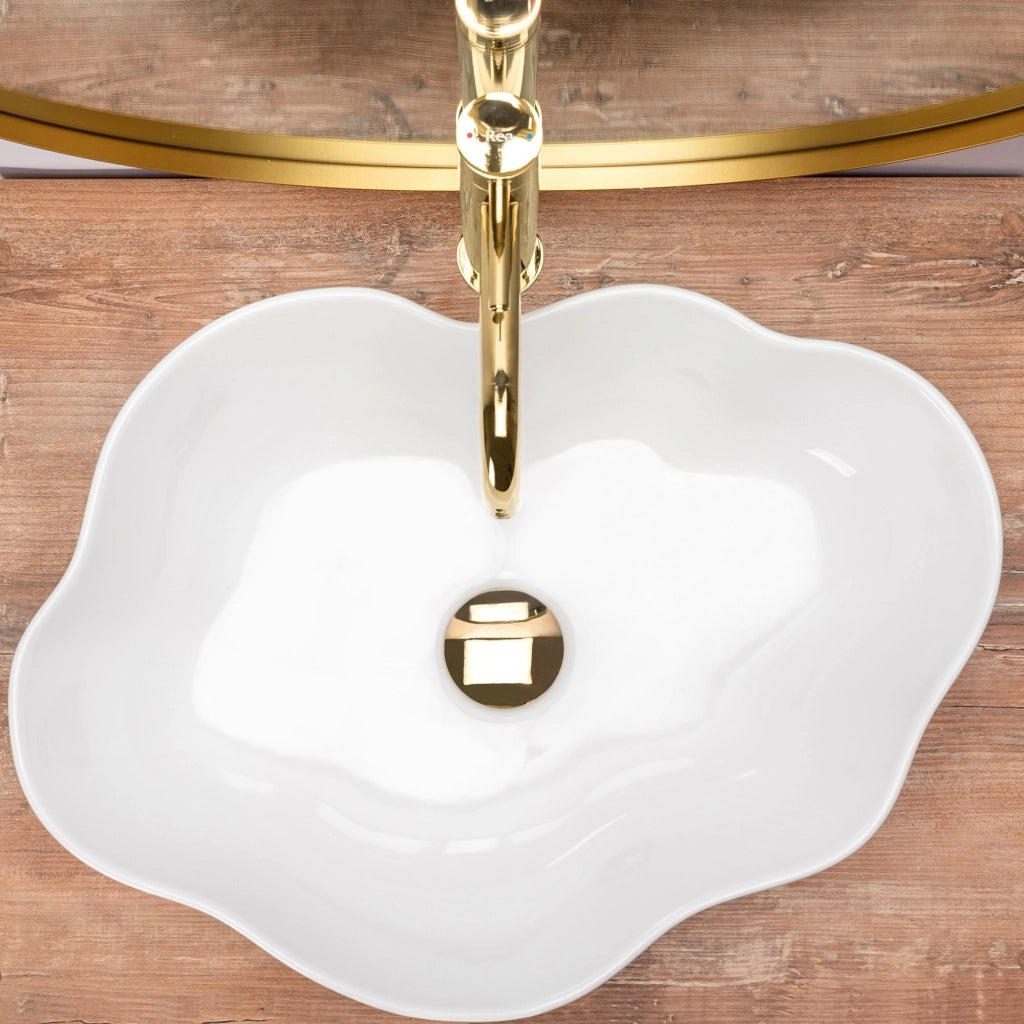 Lavabo Da Appoggio Rea Pearl White