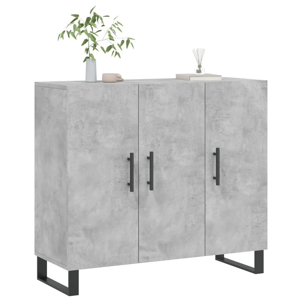 Credenza Grigio Cemento 90x34x80 cm in Legno Multistratocod mxl 127961