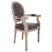Poltrona in legno imbottita grigia 55x46x48/96h