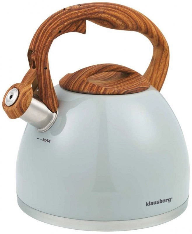 Klausberg KB-7451 Bollitore a fischio in acciaio inossidabile da 3 litri per tutti i fornelli