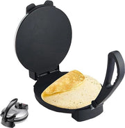 Fornitore di Tortilla 1100 W 32 cm con Superficie Antiscivolo facile da Pulire per Tortilla, Chapati, Roti Indiani e Patacones in Acciaio Inox Argento.