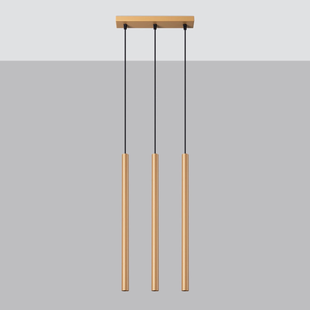 Lampada sospesa tubo triplo VELINO oro 3xG9 PU.1171