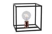 Lampada da tavolo cubo metallica nero/rame E27 Arthur Lucide
