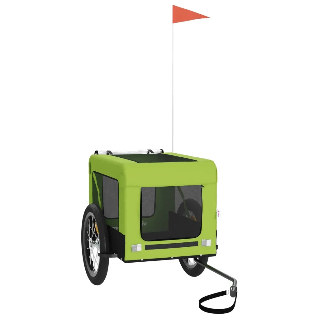 Rimorchio da Bici per Animali Verde e Nero Oxford e Ferro CFW2952804