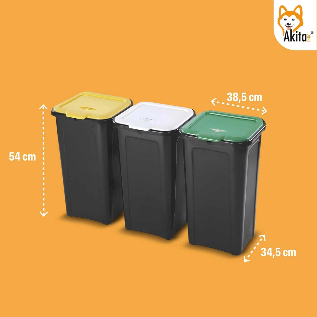 Akitaink Set 3 Pattumiere 44L Differenziata