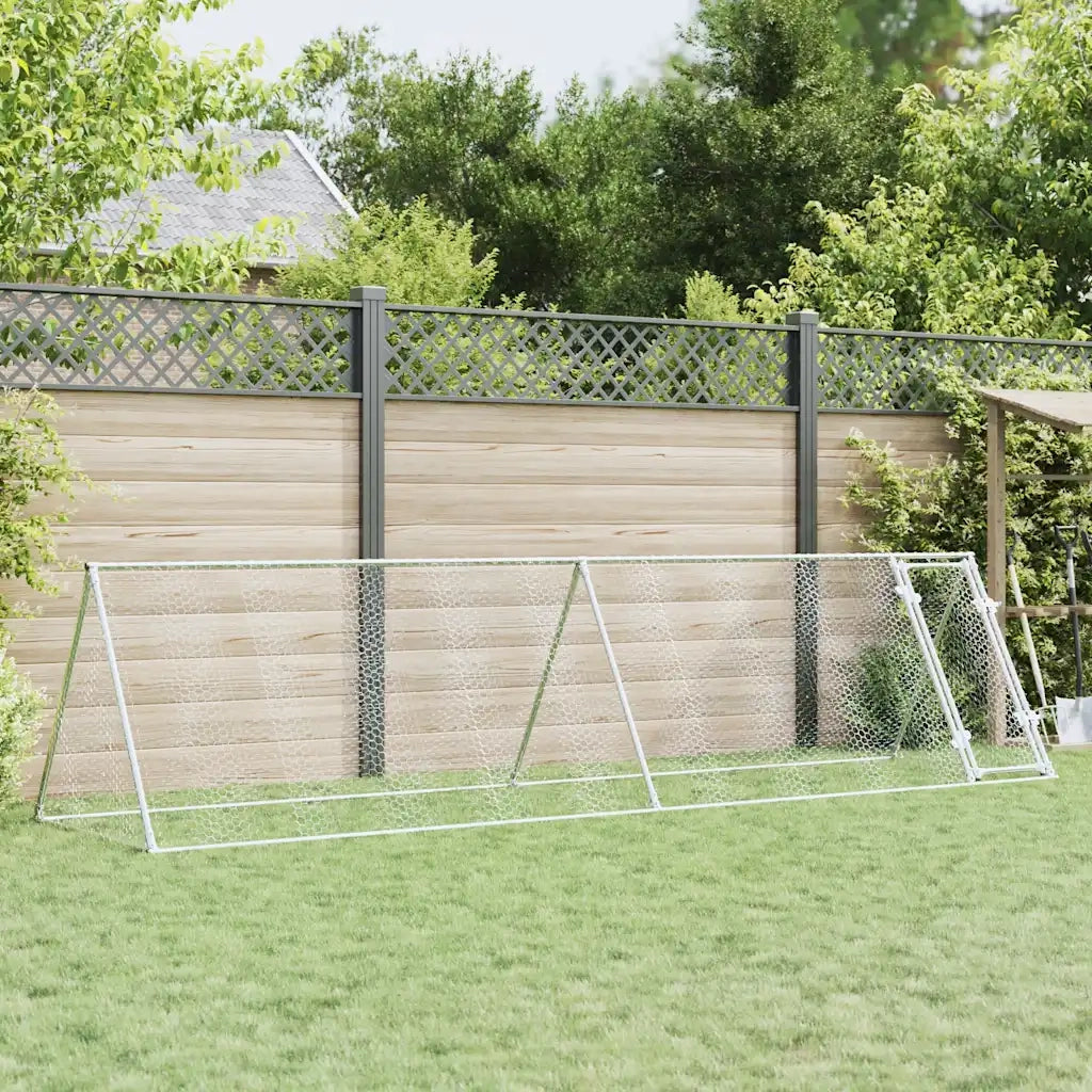 Gabbia per Polli Argento 400x105x91 cm in Acciaio Zincato 172558