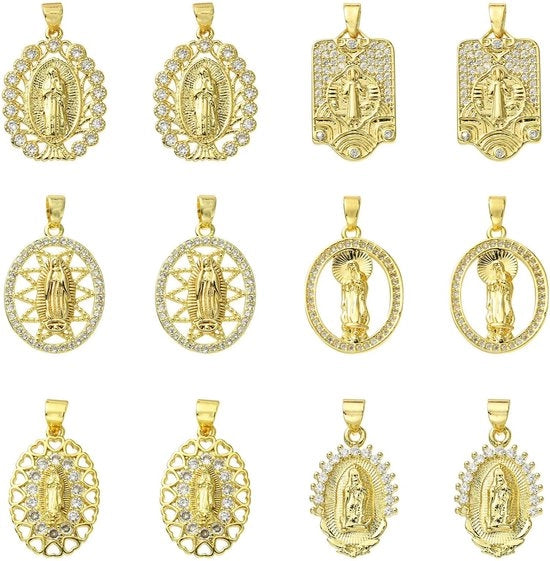 Fibra di rame dorato Virgin Maria per gioielli fai da te DIY