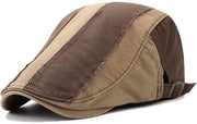 Cappello da uomo vintage - Newsboy - Fatto di cotone - Adattabile - Petto piatto - Altezza 12 cm - Circonferenza 57-60 cm