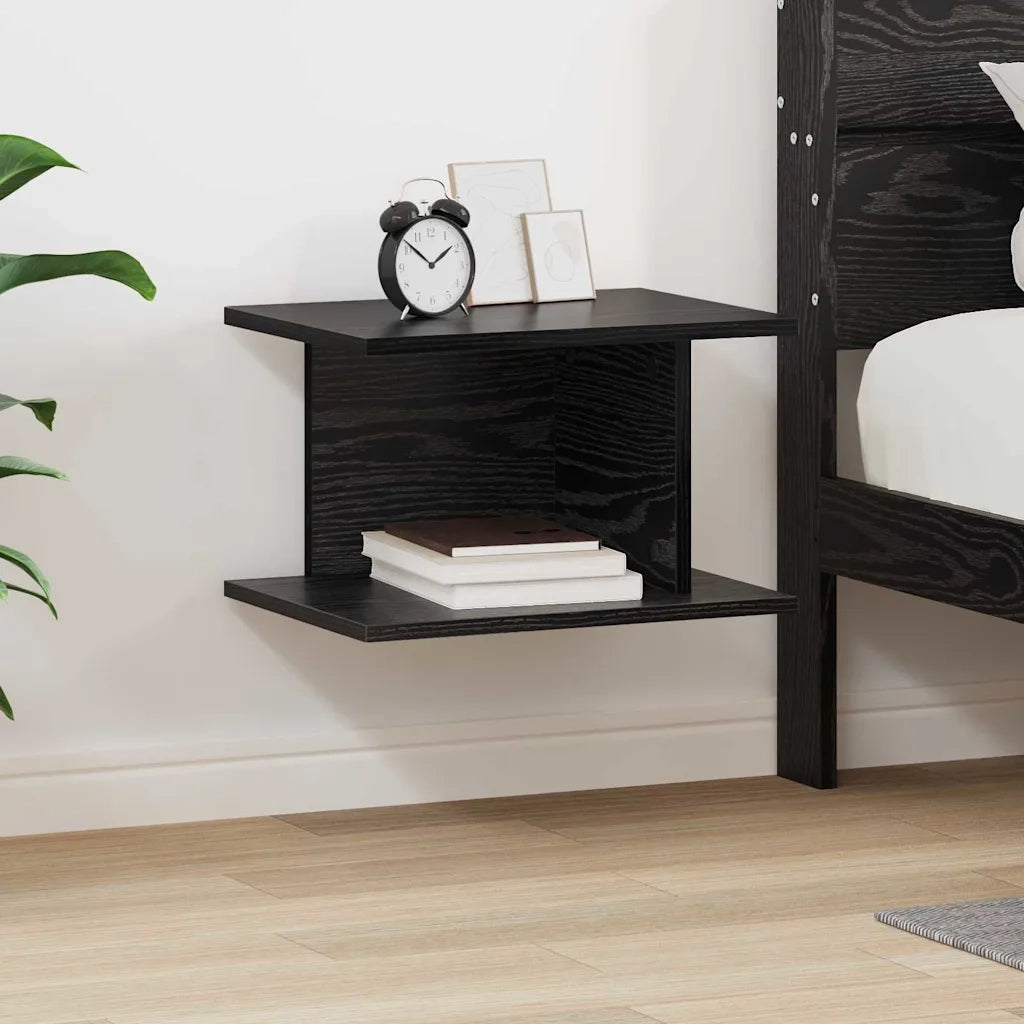Comodino Rovere Nero 40 x 30 x 25 cm Legno ingegnerizzato 891170
