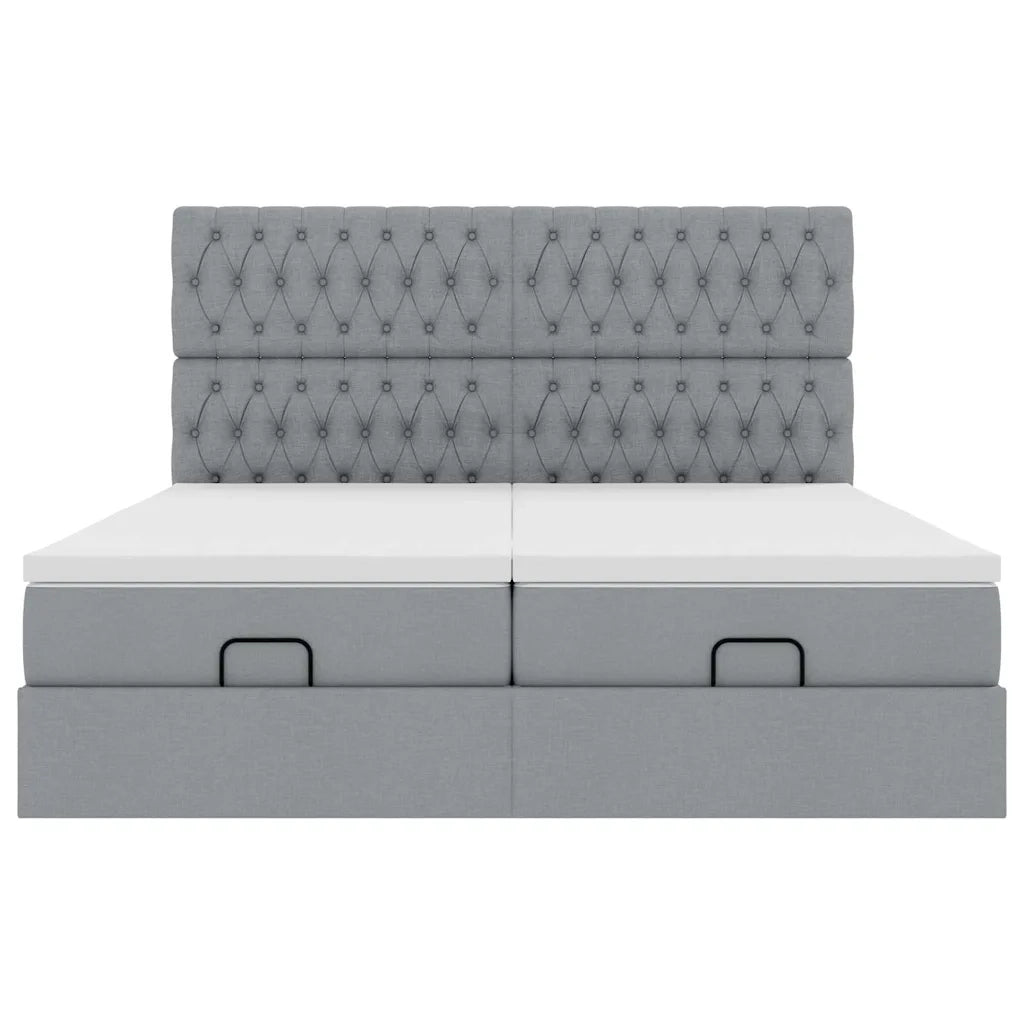 Struttura Letto Pouf con Materassi 180x200 cm in Tessuto