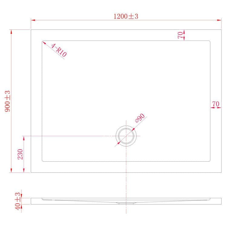 Piatto Doccia in Acrilico Fosterberg Floret 3 Bianco 80x120 cm