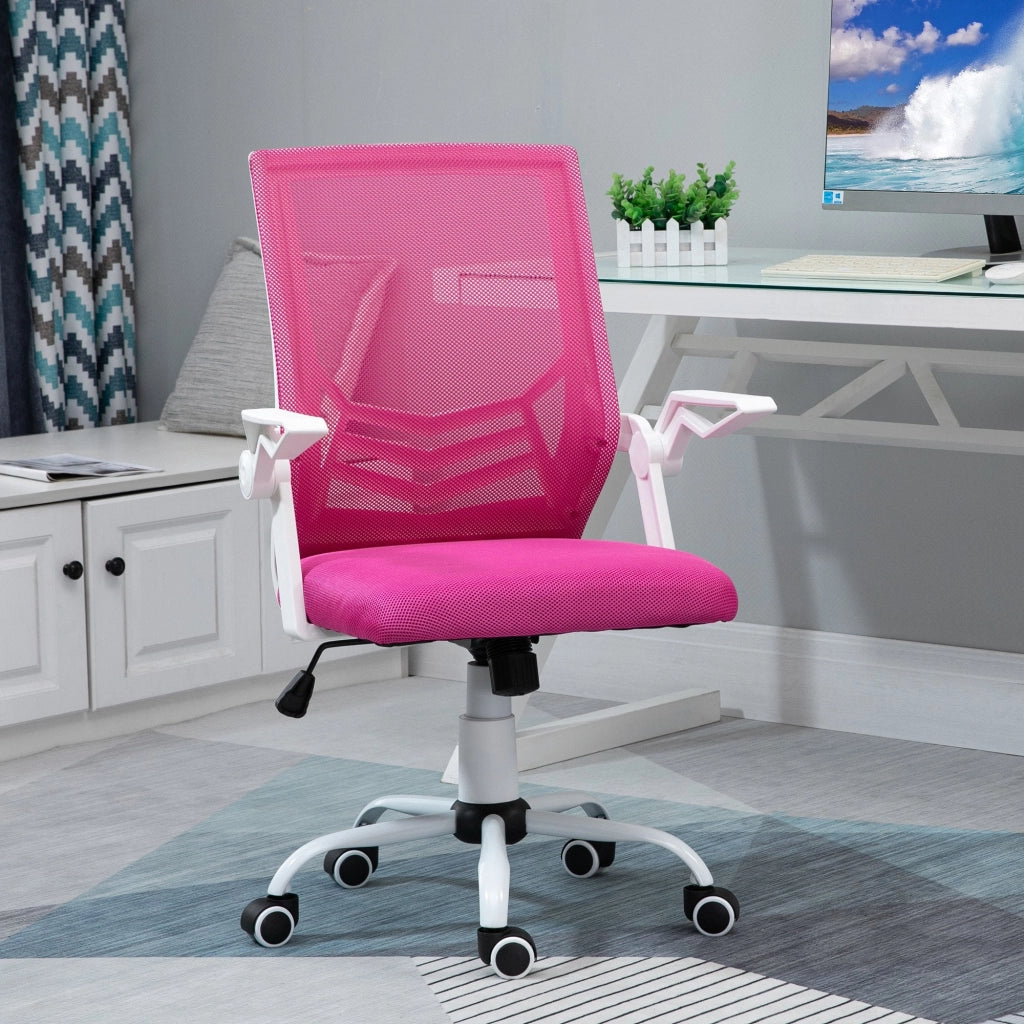 Sedia Operativa da Ufficio 62,5x55x94-104 cm in Tessuto Rosa