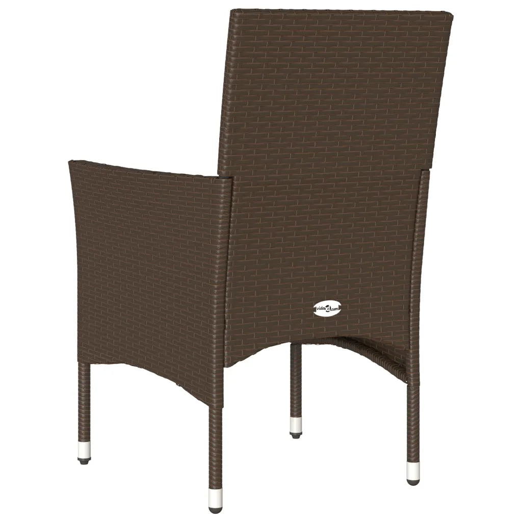 Sedie da Giardino con Cuscini 2 pz Marroni in Polyrattan 368110
