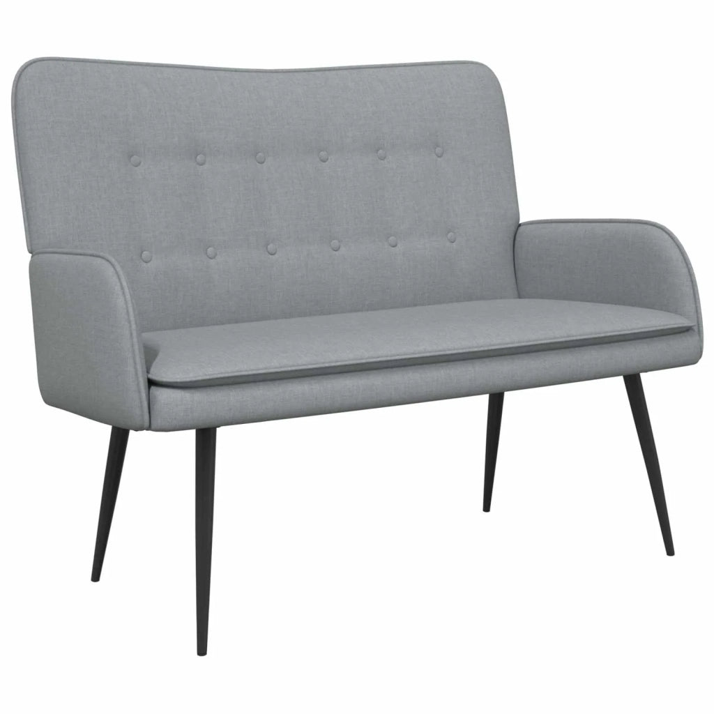 Divano a 2 Posti Grigio Chiaro 115 x 61 x 87 cm Tessuto