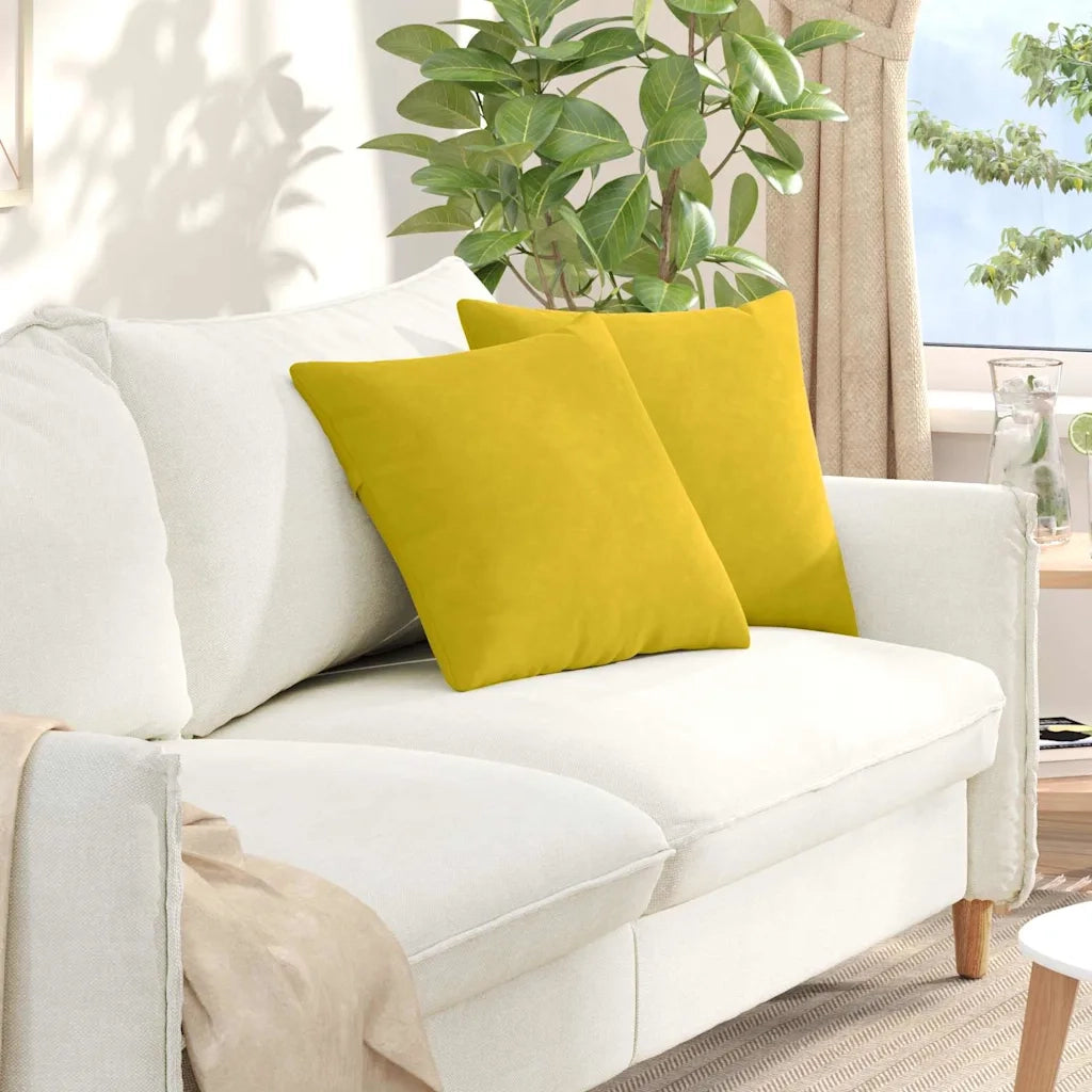 Cuscini da Divano 2 pcs Giallo 45 x 45 cm Tessuto in Cords 42013935