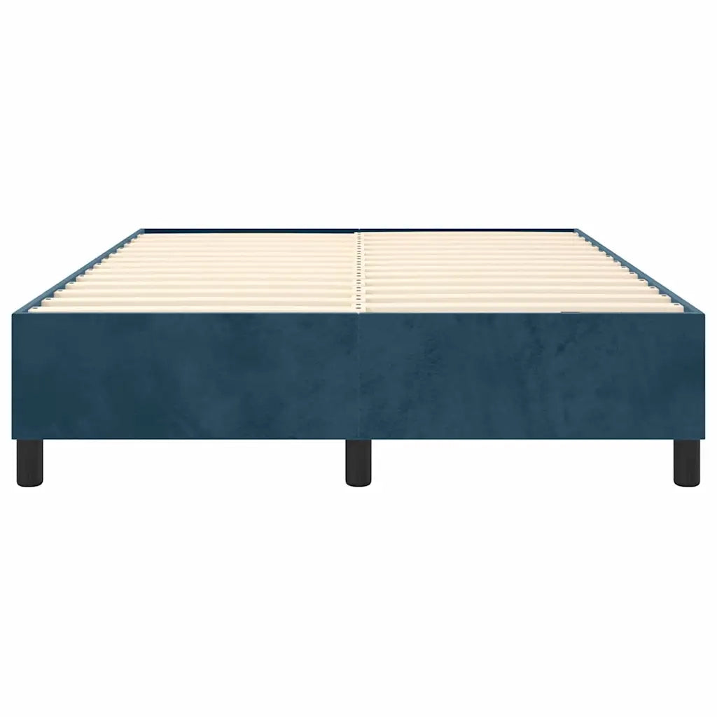Struttura Letto a Rete a Molle-Giroletto Blu Scuro 140x190 cm in Velluto 105836