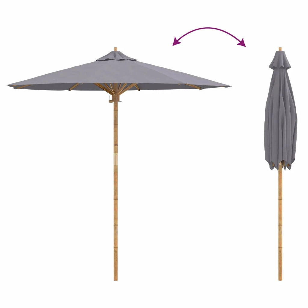 Ombrello da giardino-Ombrellone da spiaggia Grigio scuro ? 217 x 230 cm Bamb¨´