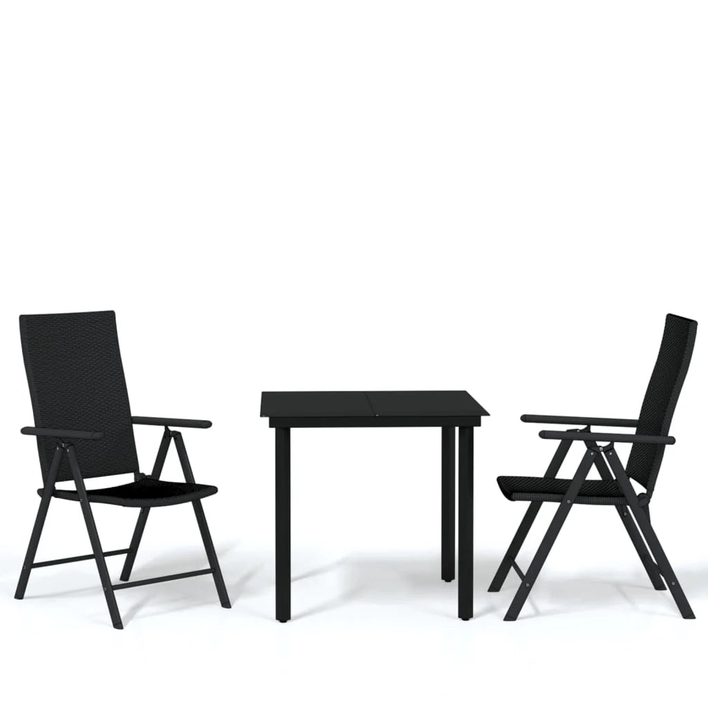 Set da pranzo da giardino per esterni 3 pezzi nero 02_0013651