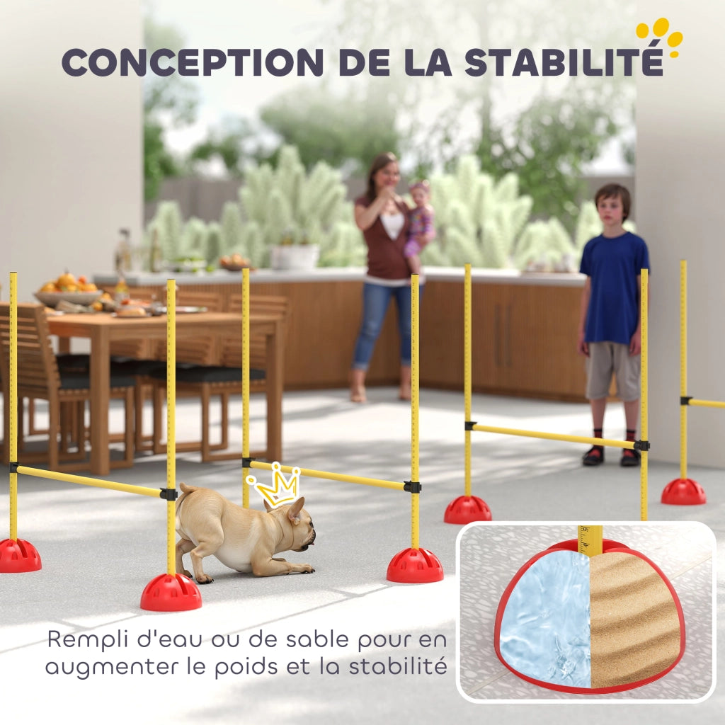 Kit Agilit¨¤ per Cani ¨C Minimal ¨C 4 Ostacoli Regolabili, Borsa Trasporto, Giallo e Arancione