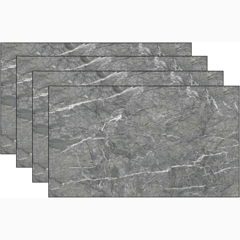 Pannello UV Effetto Marmo 60x120 cm Paraschizzi per Cucina Colore Grigio Conf. 4 Pezzi