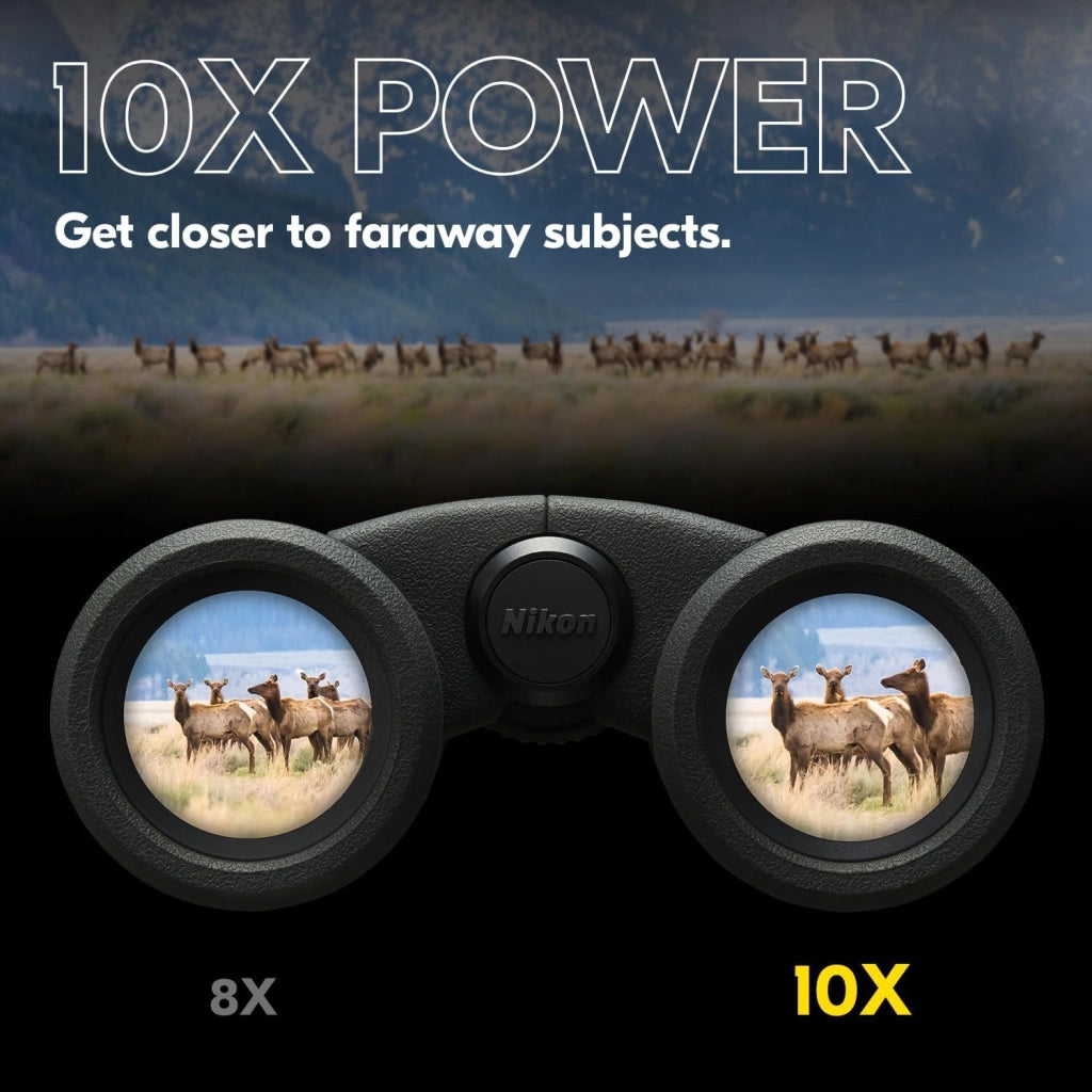Nikon Prostaff P3 10x30 binocolo | Binocolo compatto impermeabile, antiappannamento, corazzato in gomma, ampio campo visivo e lungo sollievo per gli occhi, modello ufficiale Nikon USA