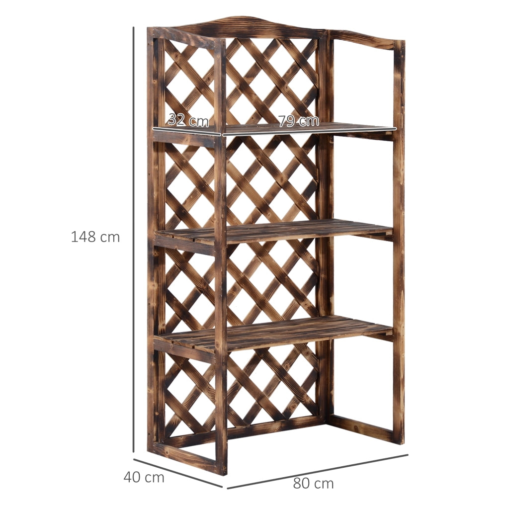 Scaffale Porta Piante 3 Ripiani Legno Abete ¨C zephmum ¨C 80x40x148 cm