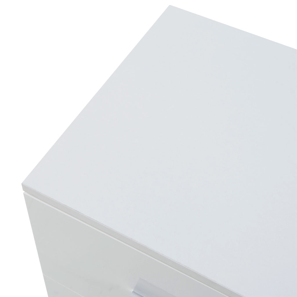 Set di 2 Comodini Aurdal con 3 Cassetti - Bianco Lucido [en.casa]