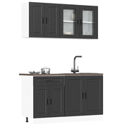 Set Mobili da Cucina 4 pz Kalmar Neri Legno Multistrato