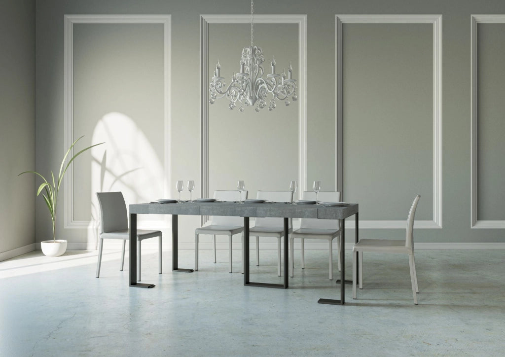 Consolle Allungabile 90-196x40x77 cm in Nobilitato Grigio
